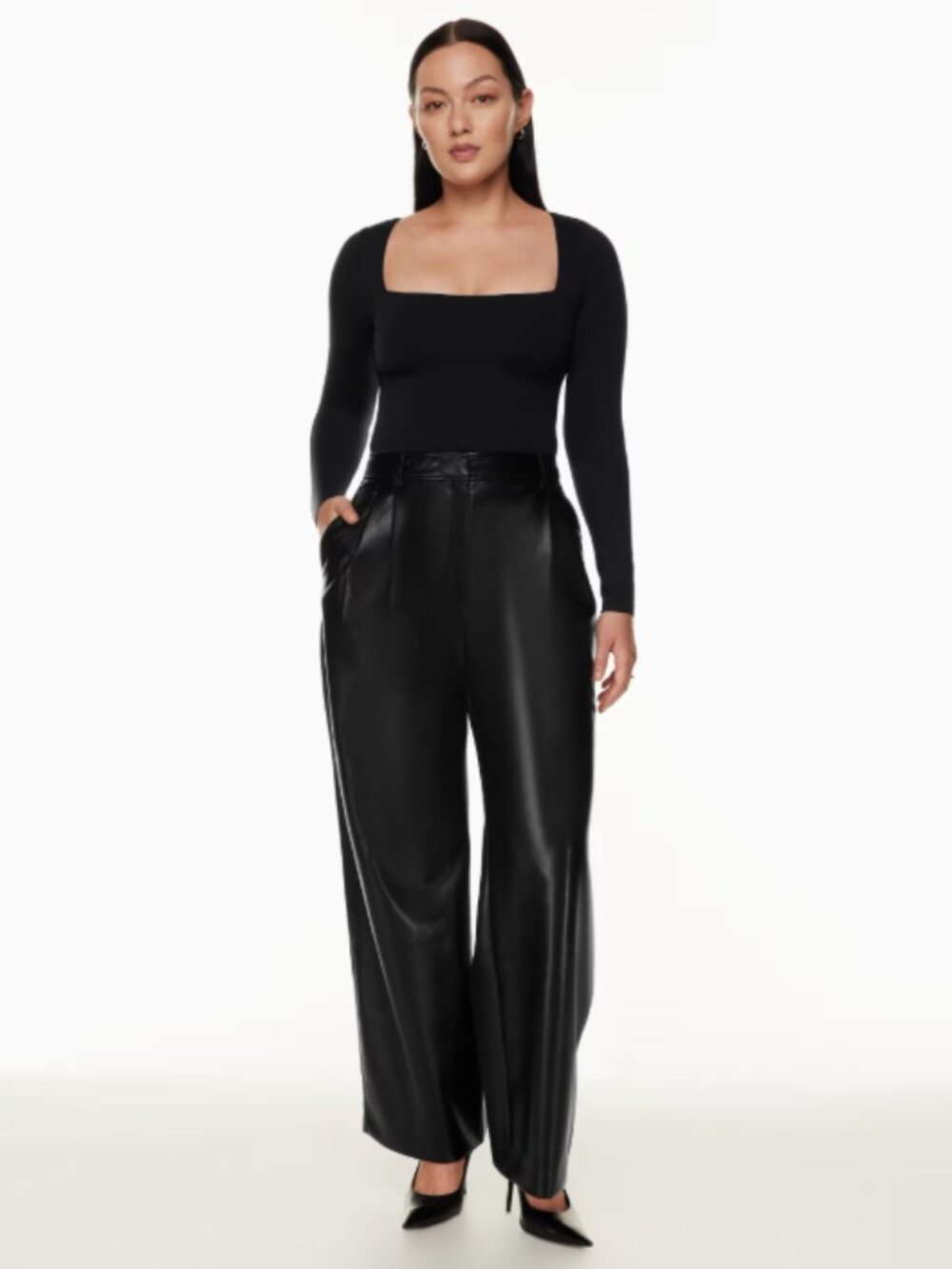 NWT BABATON | Aritzia Pleated Pant Vegan Leather | Sz. 00
